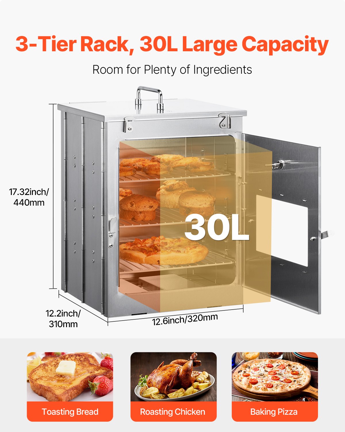 Foldable Stainless Steel 3-Tier Camping Oven Grill