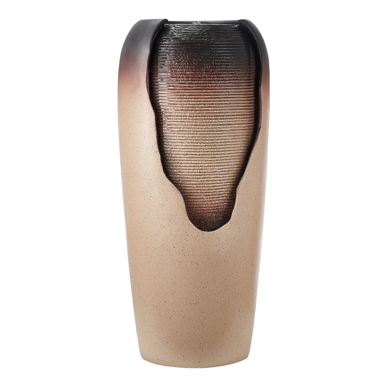 30.71 In Glazed Jar 1-Tier Outdoor Water Fountain