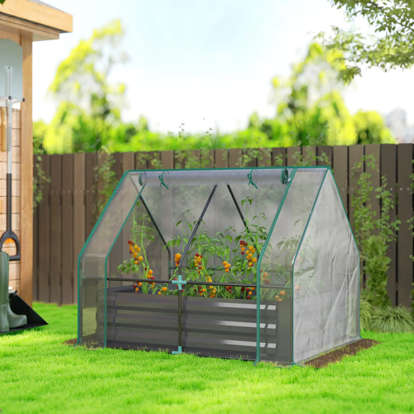 Raised Garden Bed with Mini Greenhouse Cover