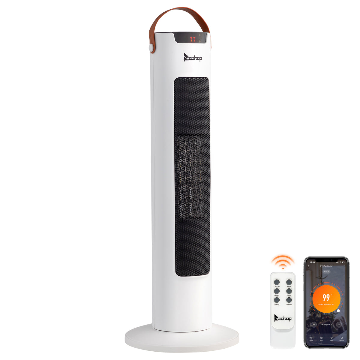 24 Inch Tower Space Heater 1500W Smart WiFi Remote