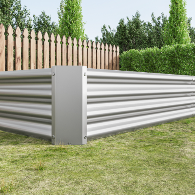 Metal Raised Garden Bed 7.6x3.7x0.98ft Black