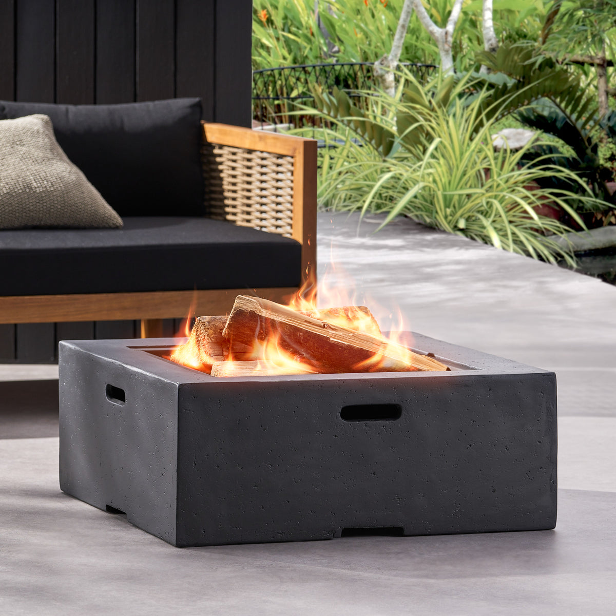 Outdoor 29 Square MgO Wood- Burning Fire Pit