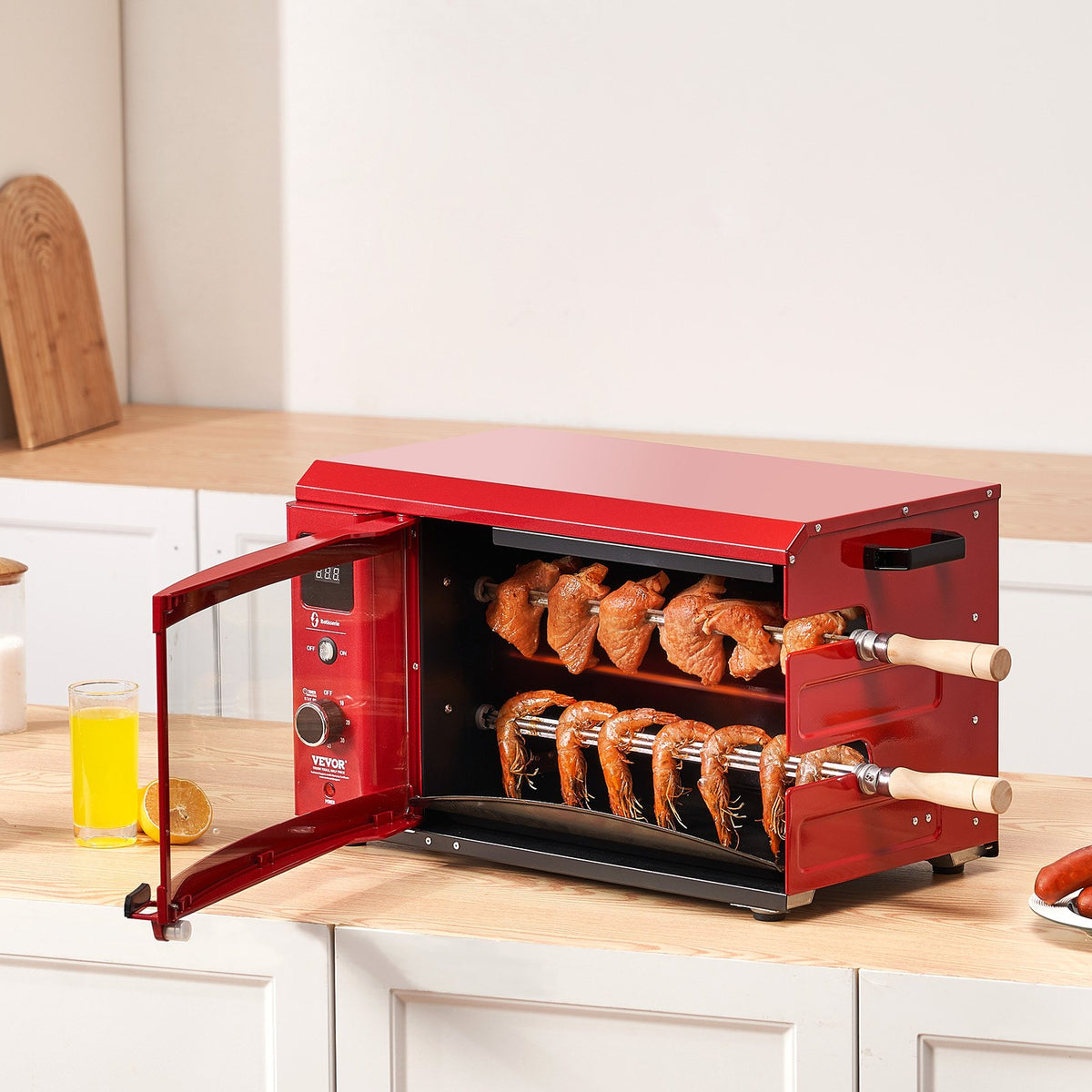 Electric Stainless Steel Shawarma Rotisserie Grill Machine