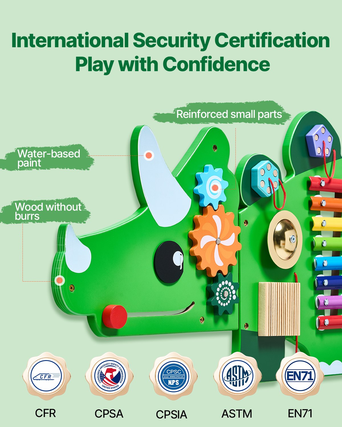 Dinosaur Activity Wall Busy Board Panels 11 Activities Sensory Wall