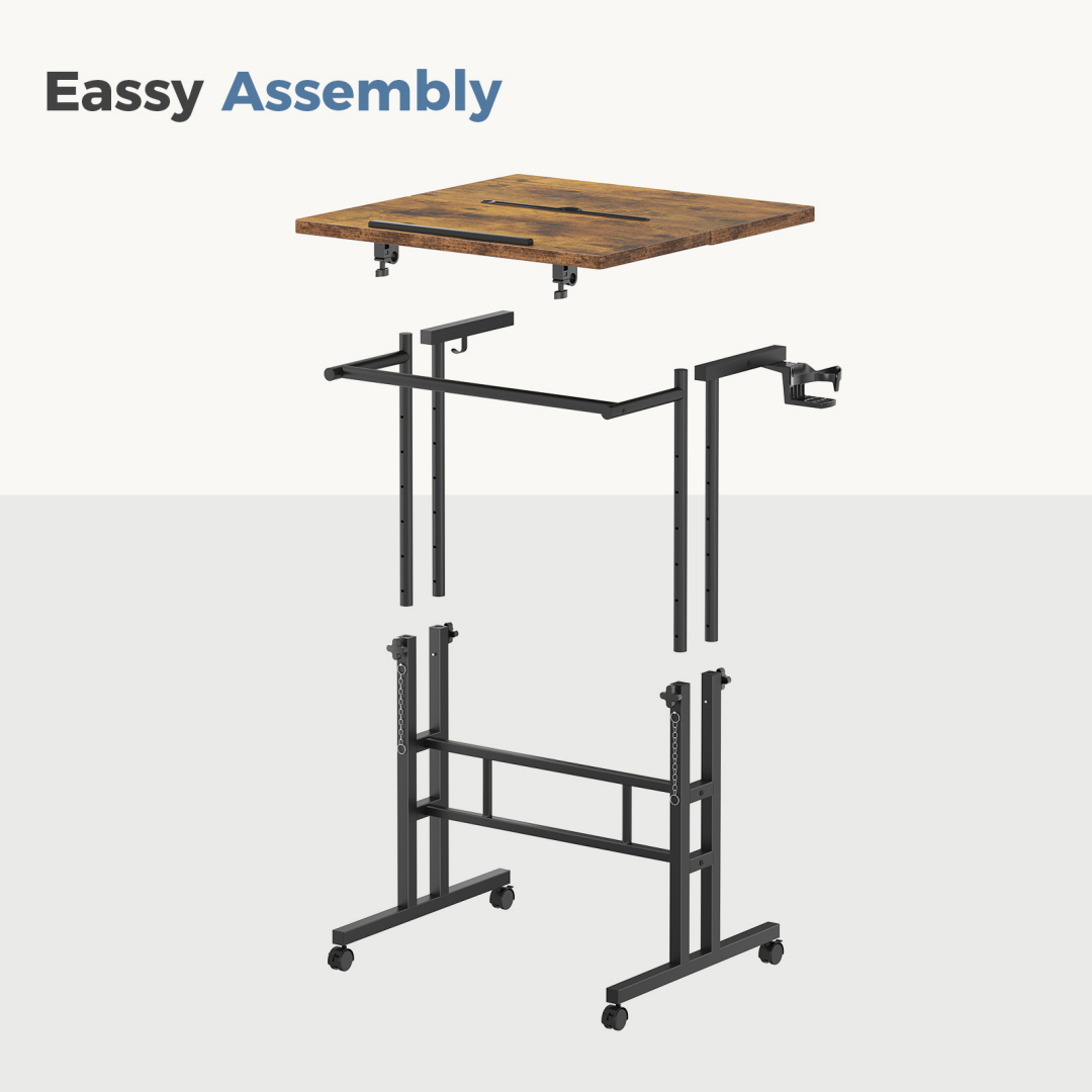 Rotating Standing Desk with Manual Height Adjustment