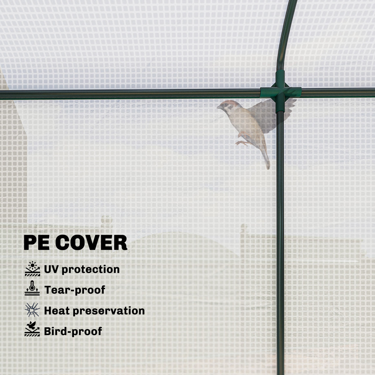 Portable Greenhouse Roll-Up Door 78.7x29.5x74 White