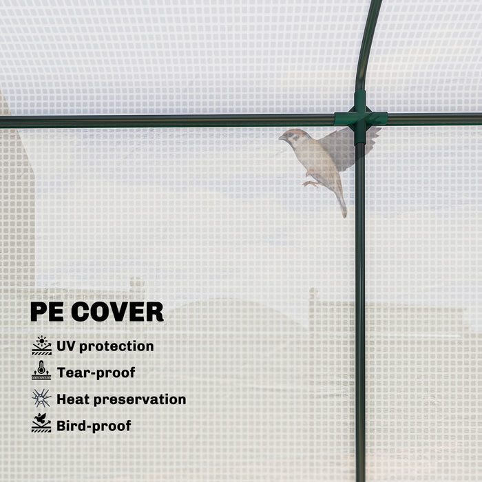 Portable Greenhouse Roll-Up Door 78.7x29.5x74 White