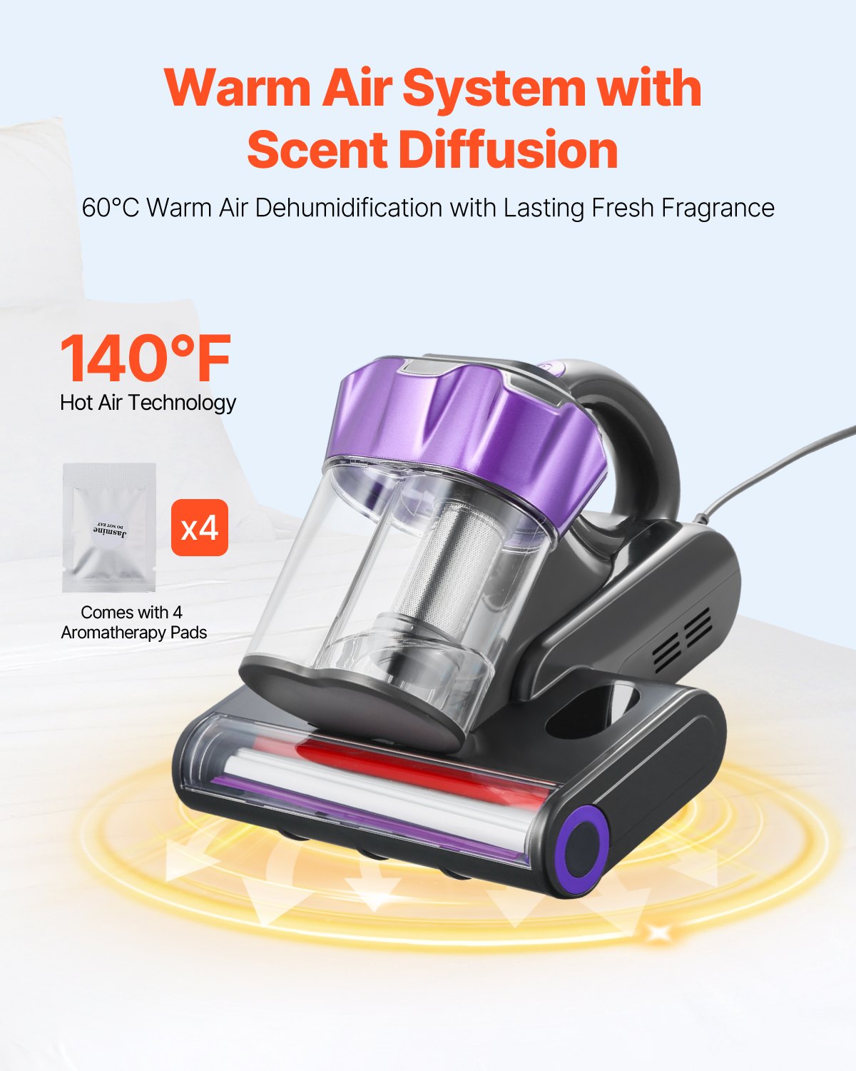 550W Handheld Mattress Vacuum with HEPA Filter