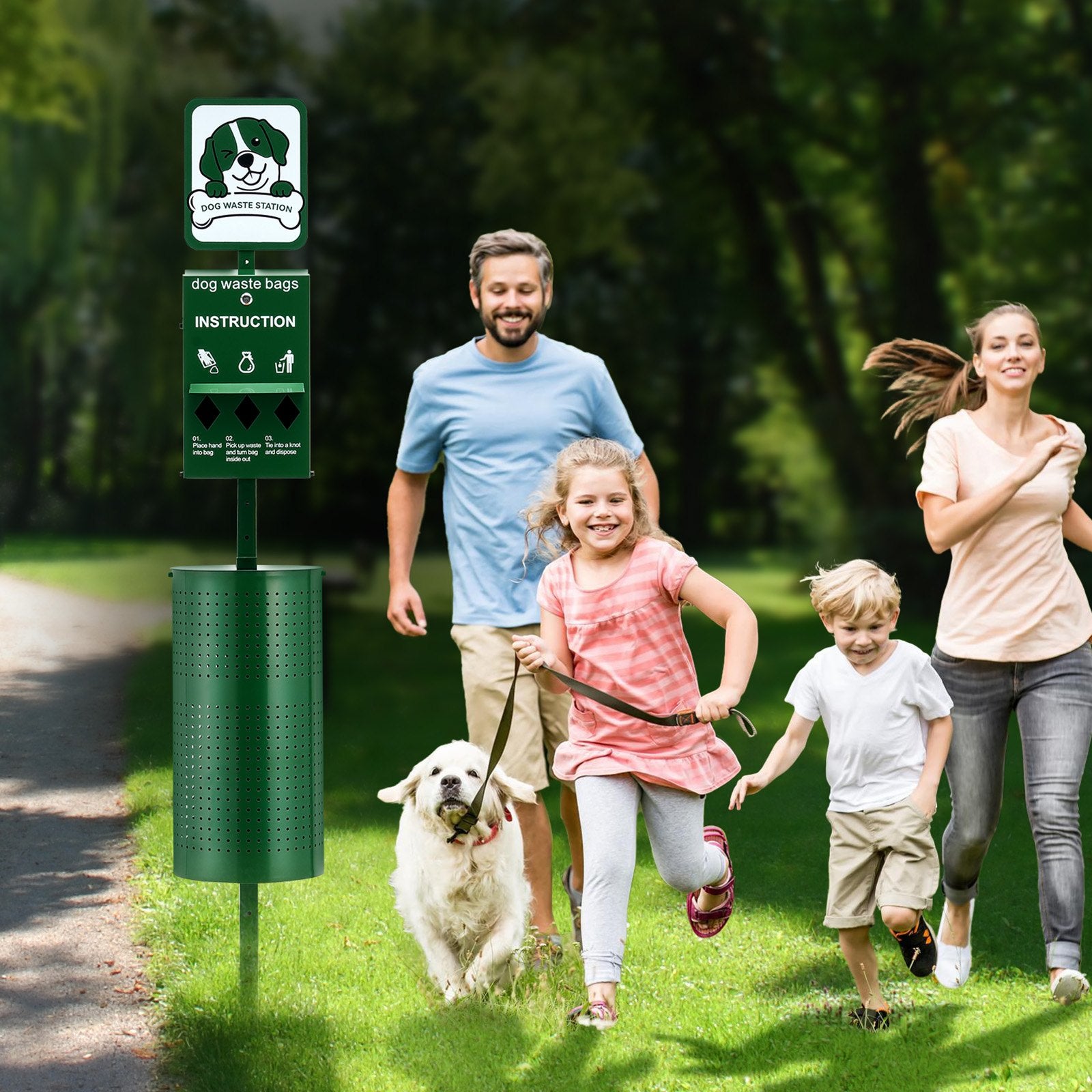 Dog Waste Station 11.5 Gallon Outdoor Poop Dispenser 600 Bags