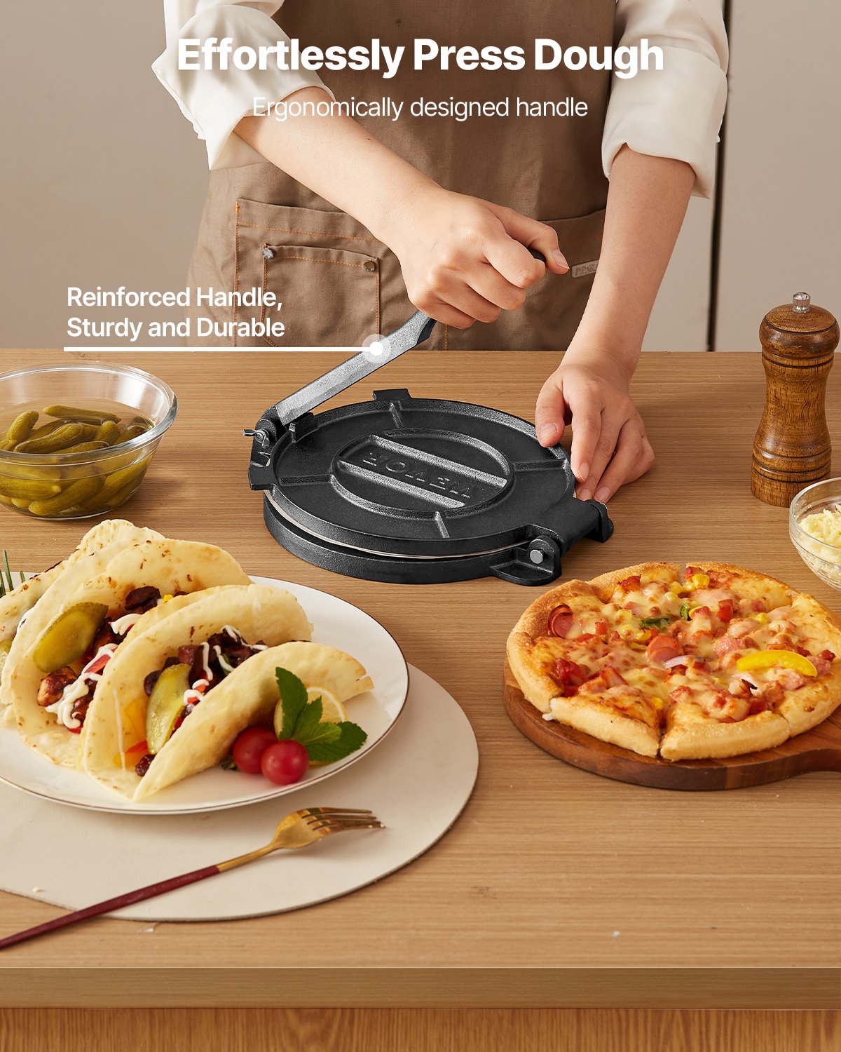 10 Inch Tortilla Press Chapati Maker Roti Dough Maker Heavy Duty Cast