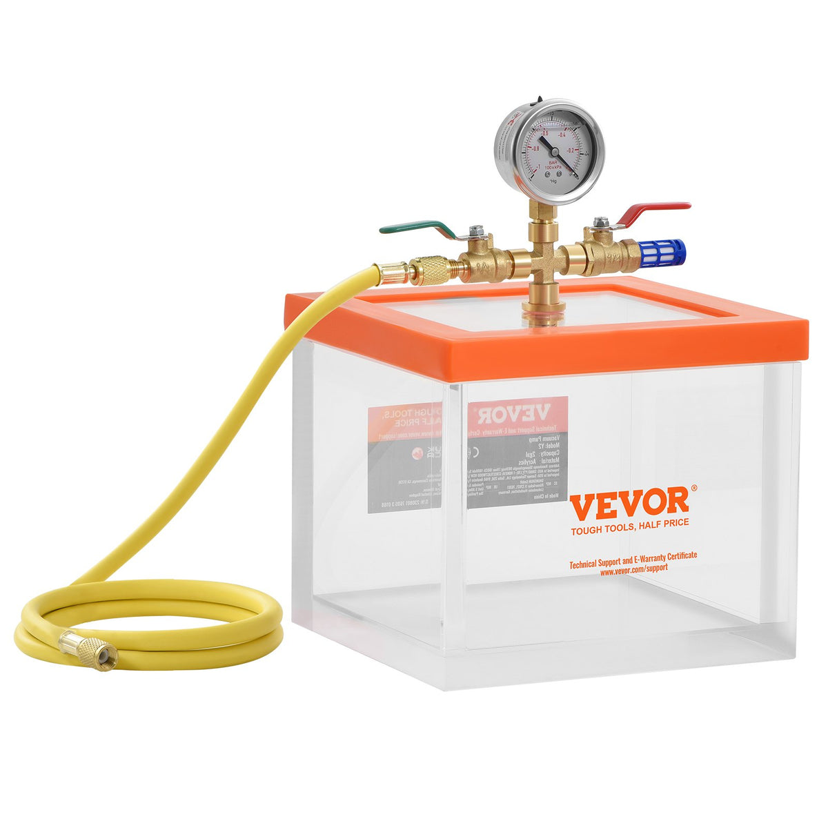 2 Gallon Acrylic Vacuum Degassing Chamber