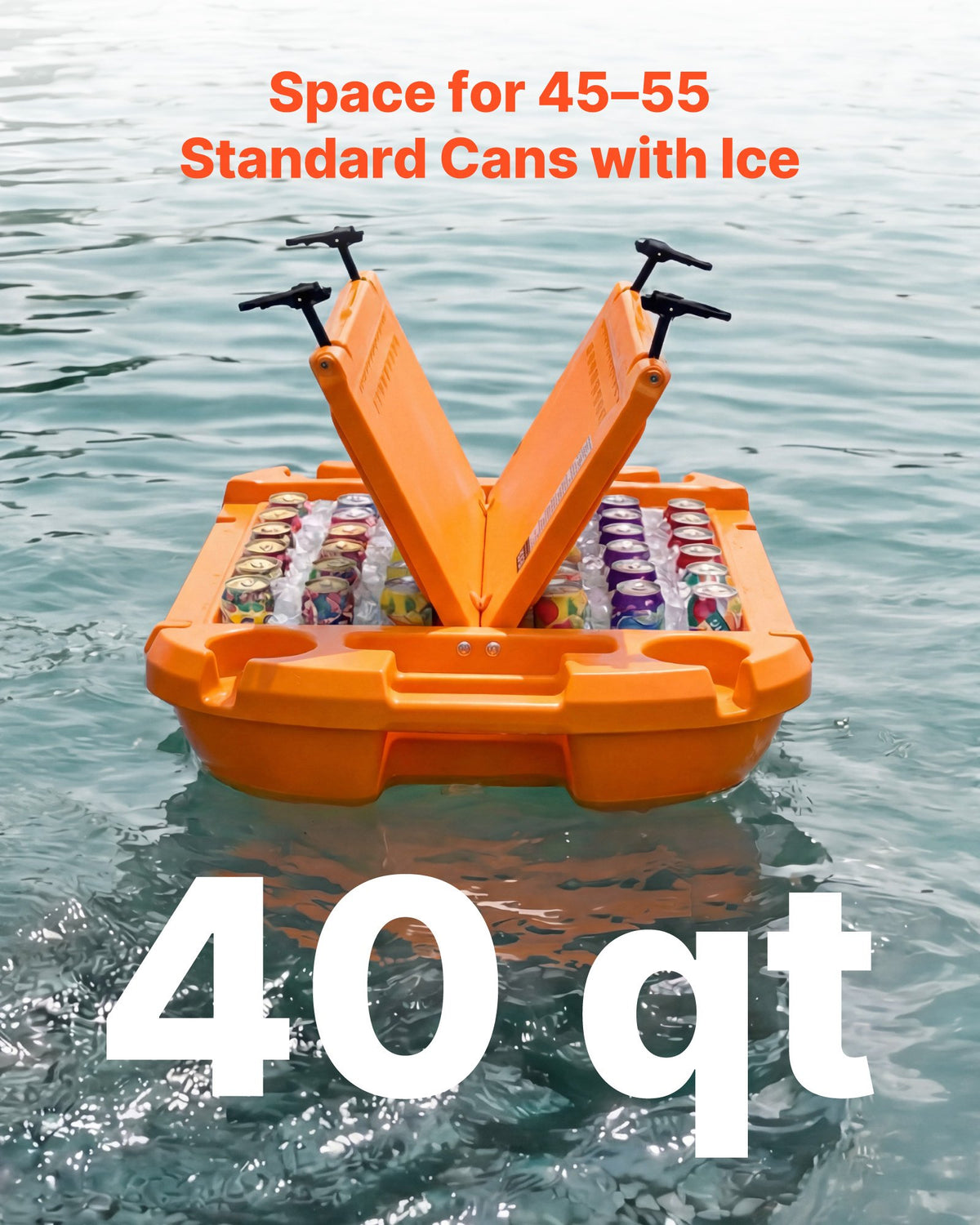 40 Qt Floating Cooler with Dry Storage & Tow Rope