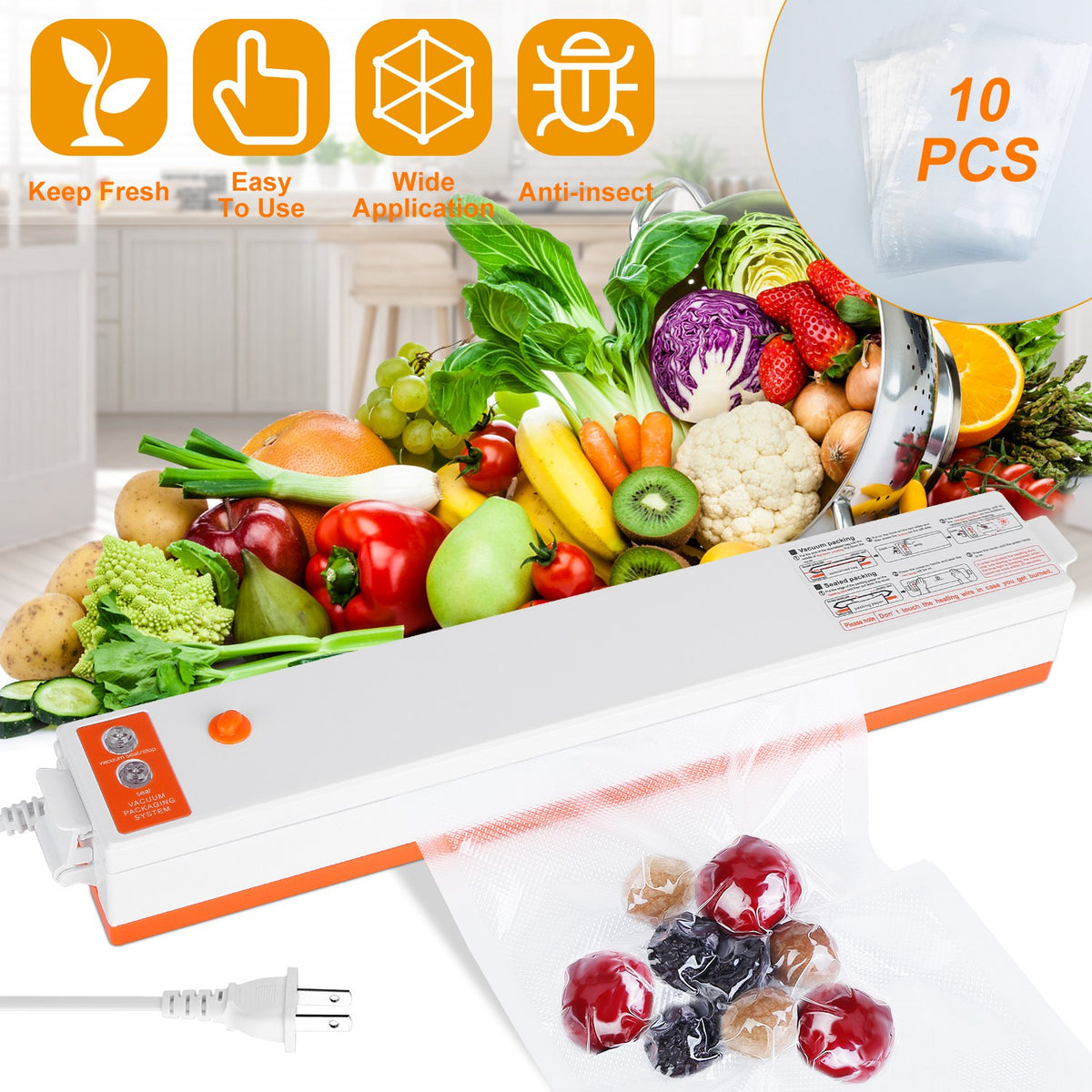 Electric Vacuum Sealer Machine Household Automatic Food Vacuum Sealer