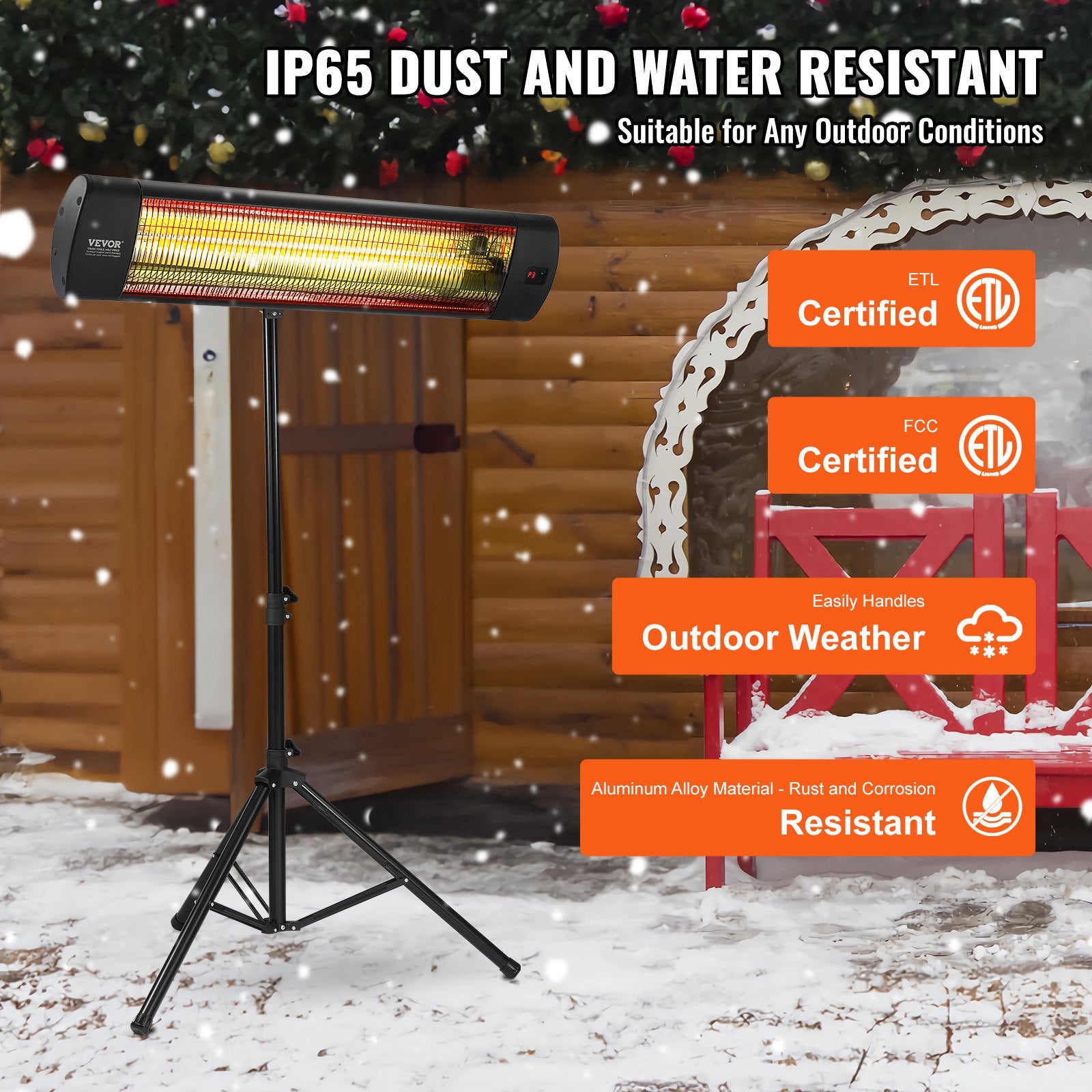 1500W Infrared Electric Space Heater with Remote Control