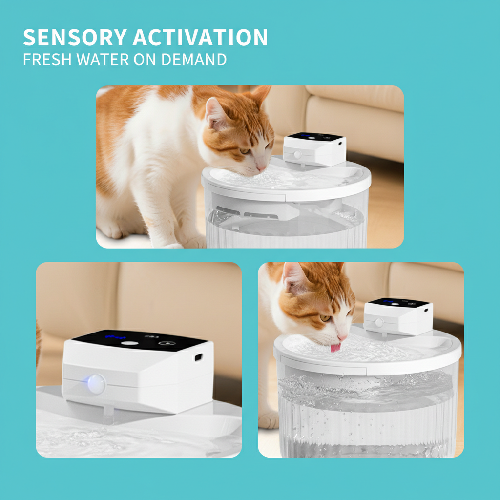 2000ml Wireless Pet Water Fountain with Motion Sensor