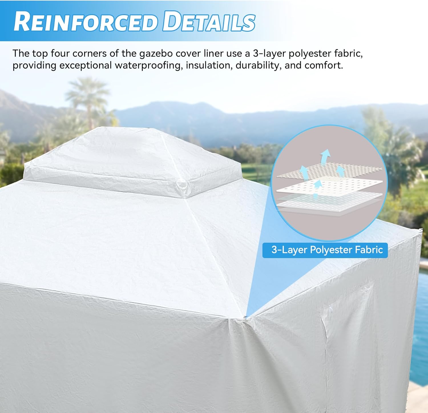 10x12 Hardtop Gazebo Cover with Sidewalls & Mesh