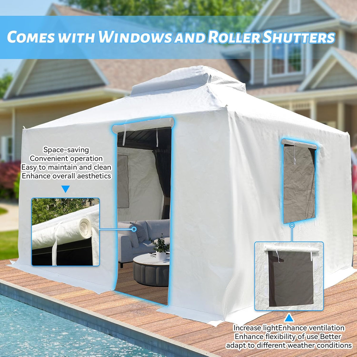 10x12 Hardtop Gazebo Cover with Sidewalls & Mesh