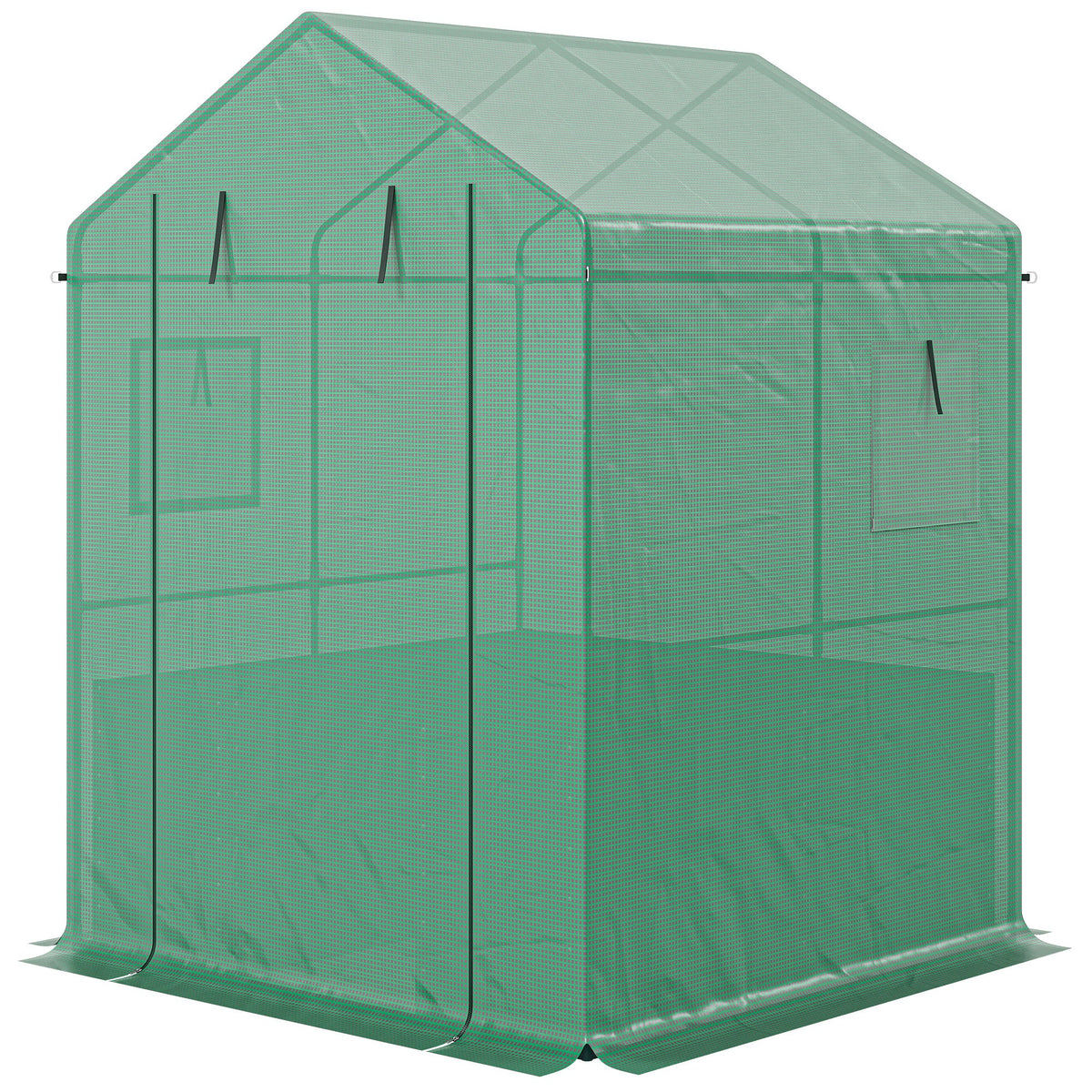 Galvanized Steel Greenhouse with Roll Up Door 56x56x75