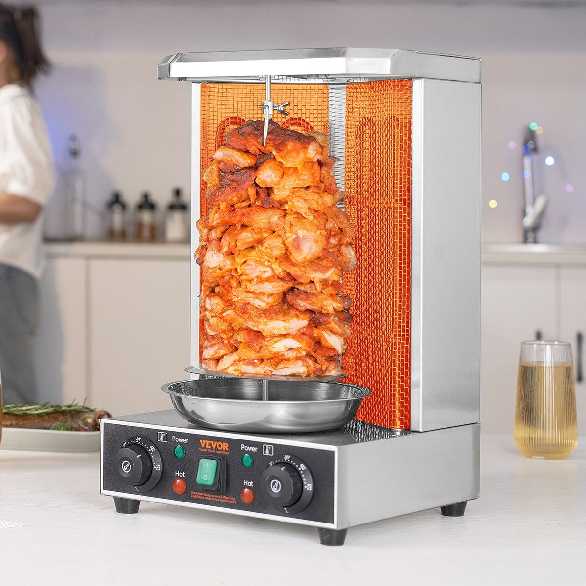 Electric Vertical Shawarma Grill Machine 13 Lbs Capacity
