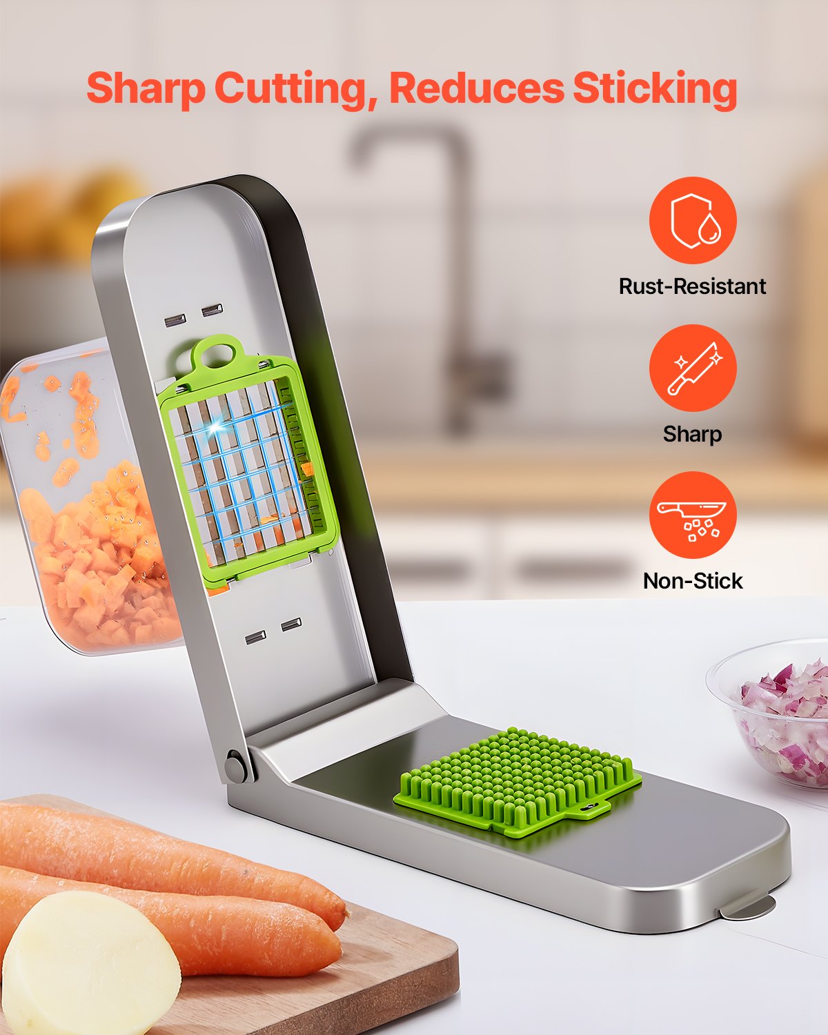 Vegetable Chopper Food Veggie Cutter 3 Stainless Onion Slicer With
