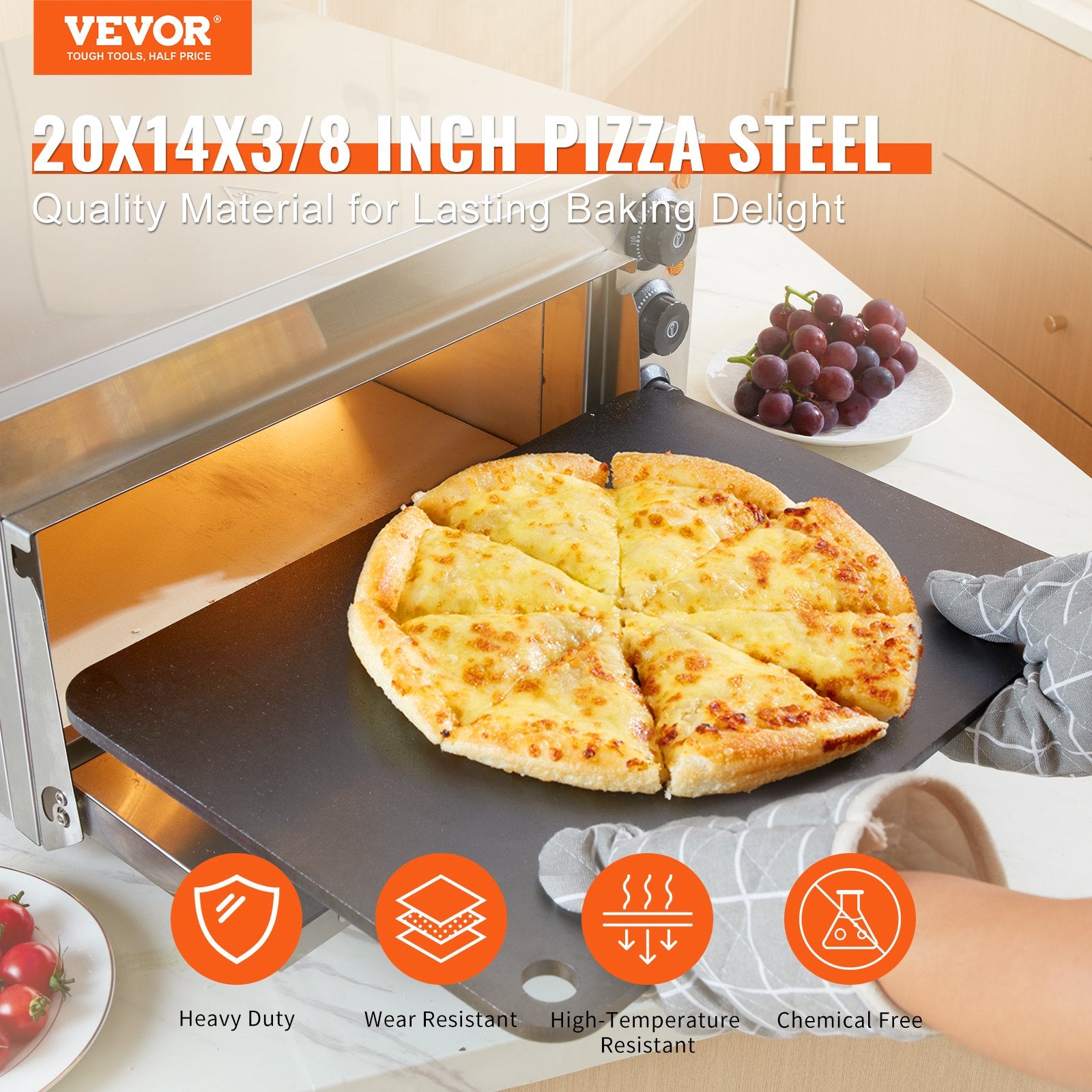 Pizza Steel Plate 20" x 14" x 3/8" Carbon Steel