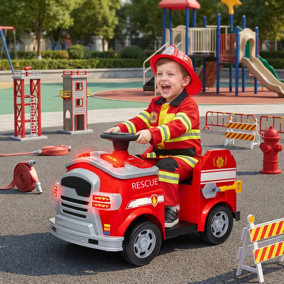12V Ride On Fire Truck With Siren