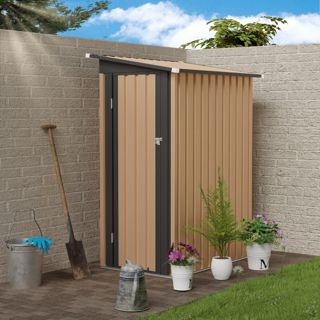 5ft x 3ft Pent Roof Grey Garden Storage Shed