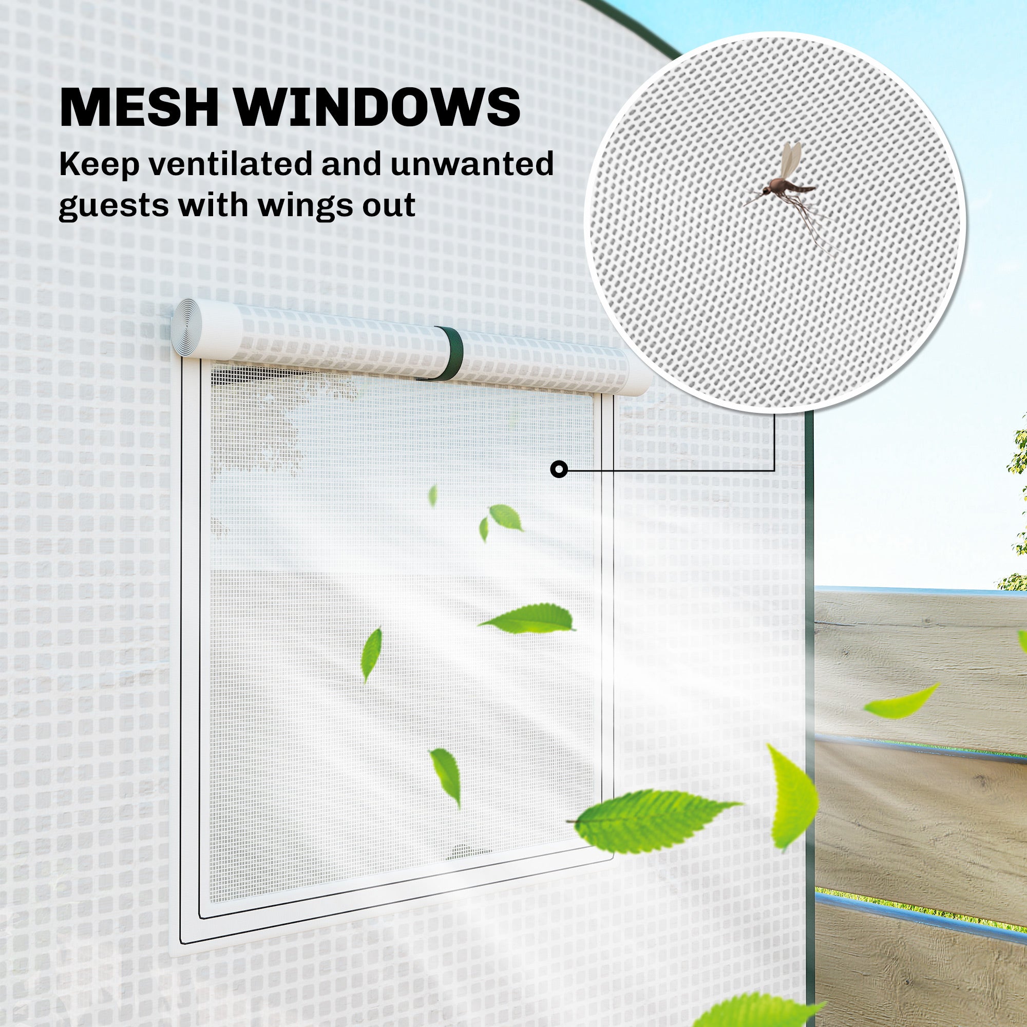 Portable Greenhouse Roll-Up Door 78.7x29.5x74 White