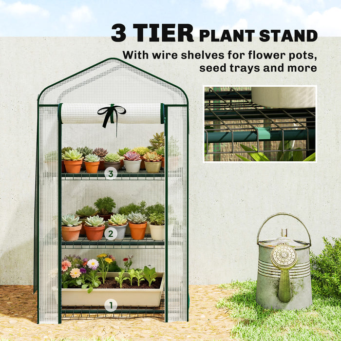 Mini Greenhouse 27.6x19.7x50 Inch Portable Roll-Up Door
