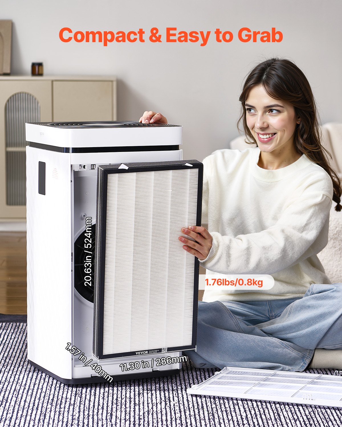 H13 2-in-1 Air Purifier Replacement Filter, Square