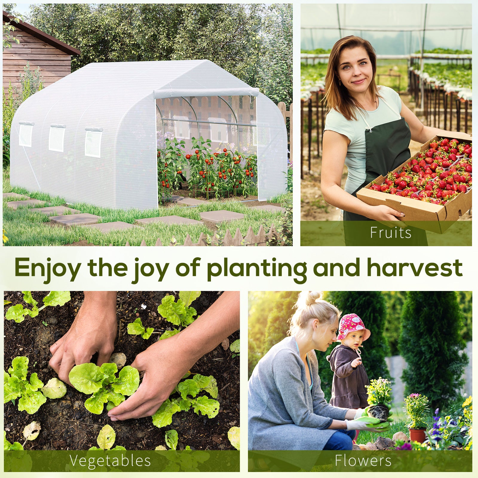 11.5x10x6.5 Walk-in Greenhouse with Roll-up Windows