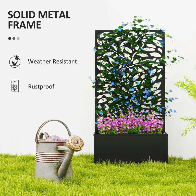 Metal Garden Bed with Trellis - Freestanding & Wall Mount