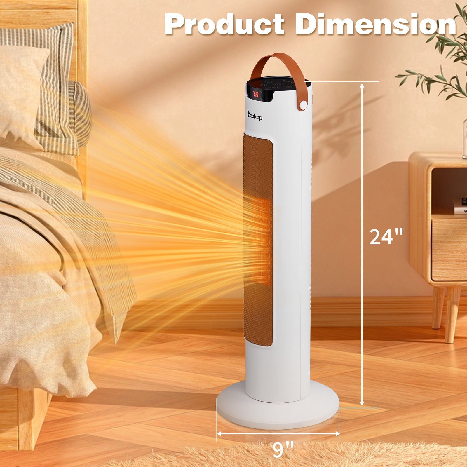 24 Inch Tower Space Heater 1500W Smart WiFi Remote