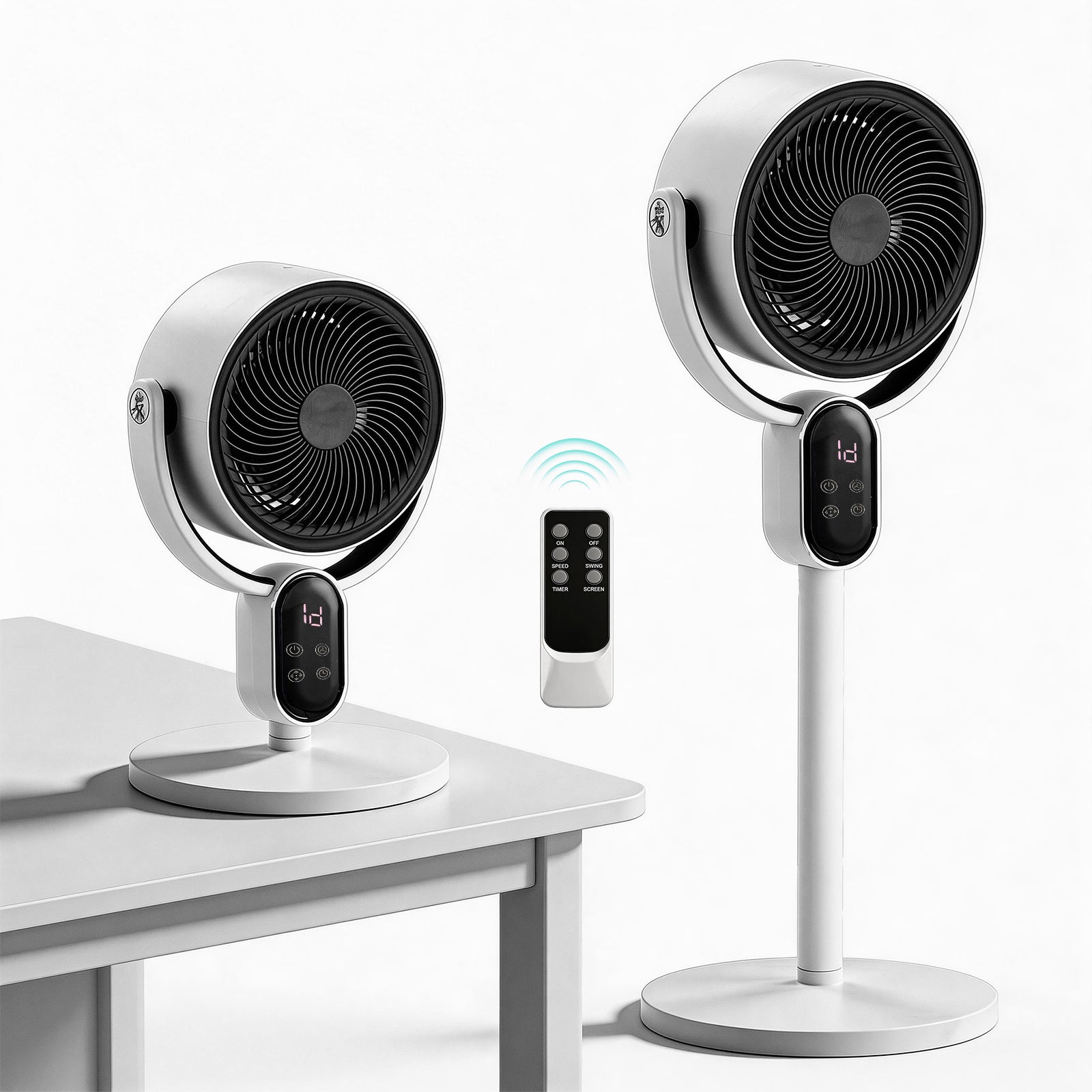 2-in-1 Standing Desk Air Circulator Fan with Remote Control
