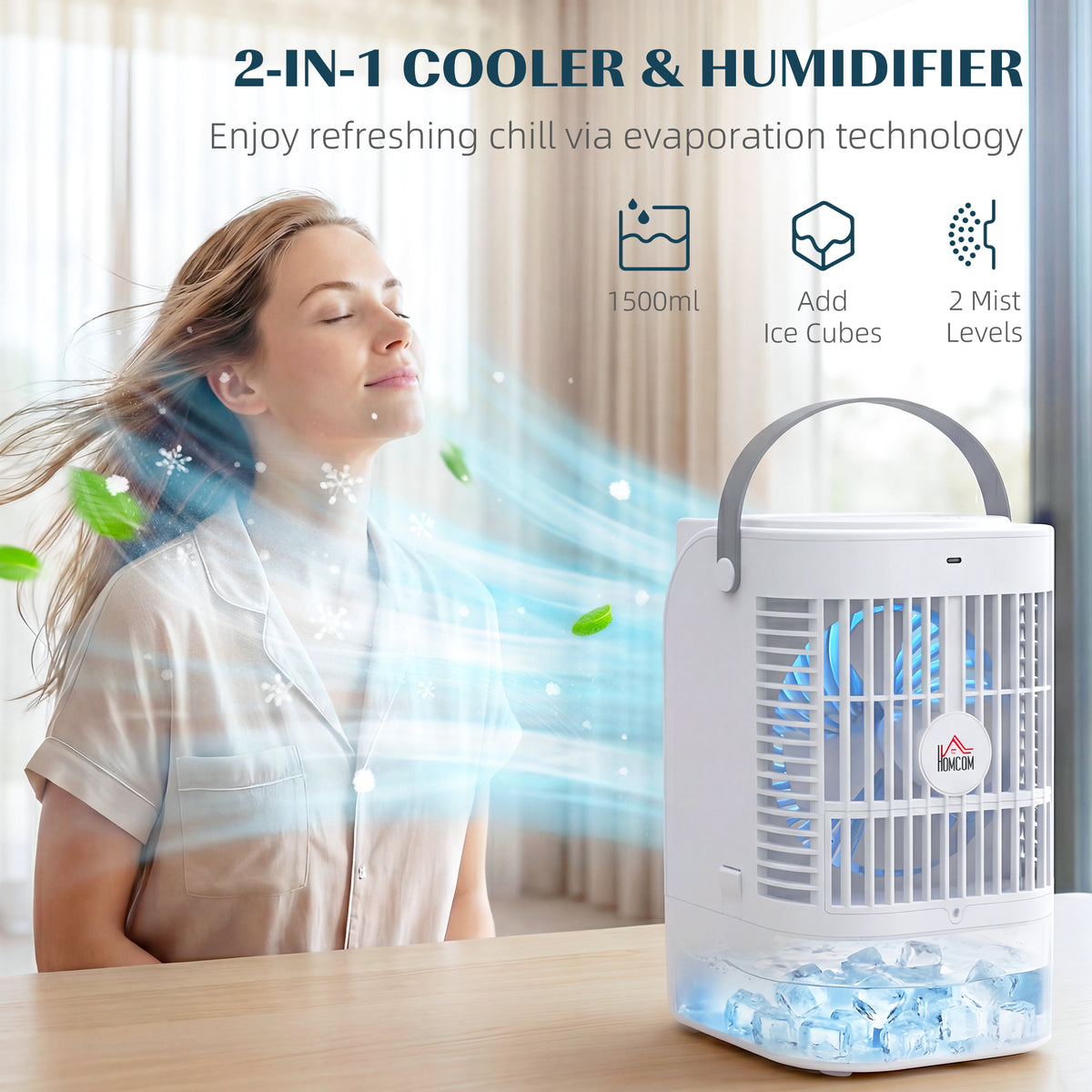 4-in-1 Portable Mini Air Cooler with RGB LED Light