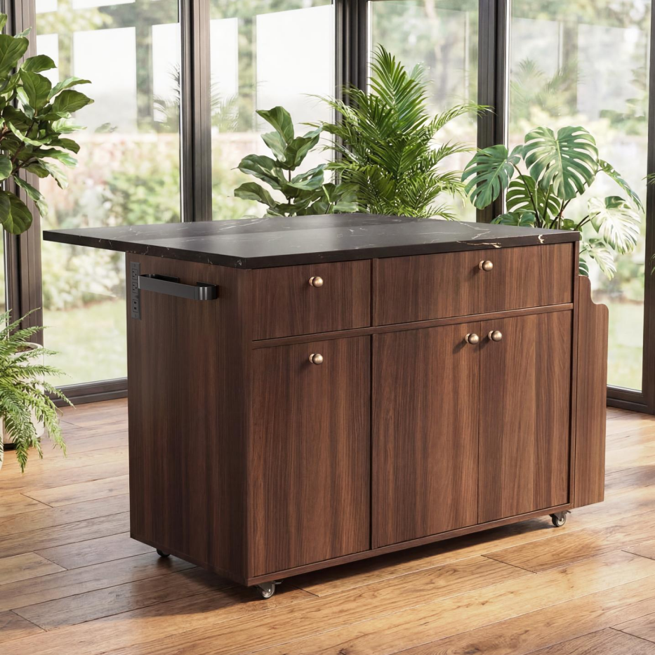 Kitchen Island With Storage Rolling Kitchen Island Cart With Drop