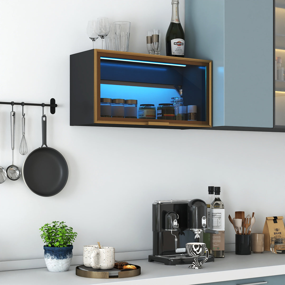 Large-Capacity Spice Rack Wall Mounted Storage Cabinet