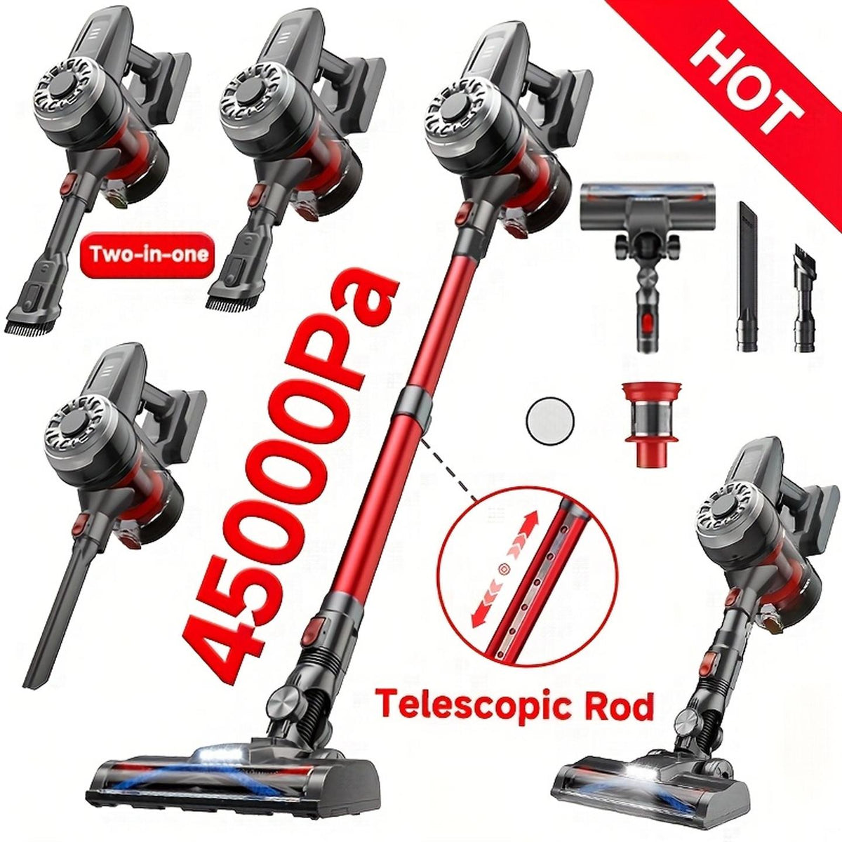 8-in-1 Light Green Cordless Vacuum Cleaner