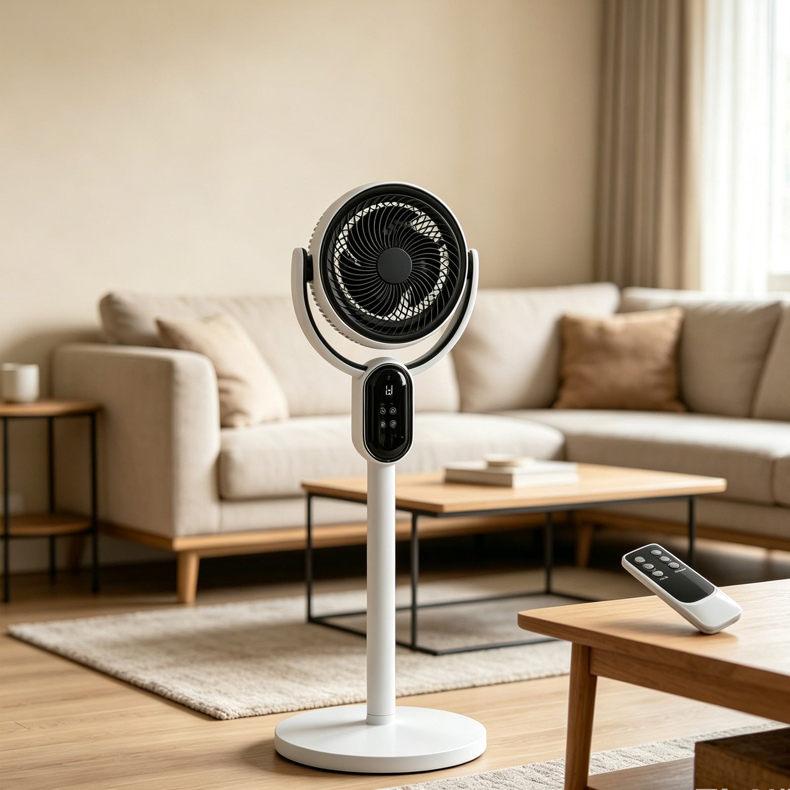2-in-1 Standing Desk Air Circulator Fan with Remote Control