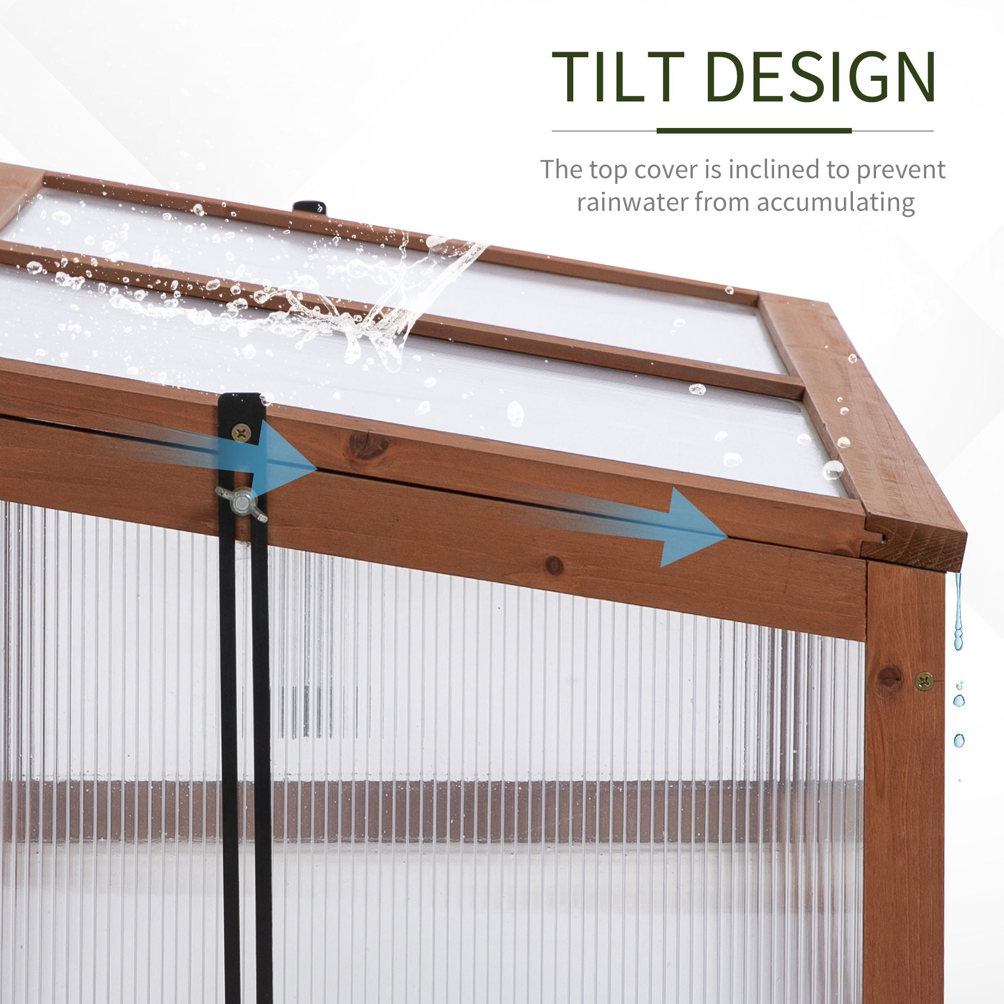 Wooden Cold Frame Greenhouse with Polycarbonate Board