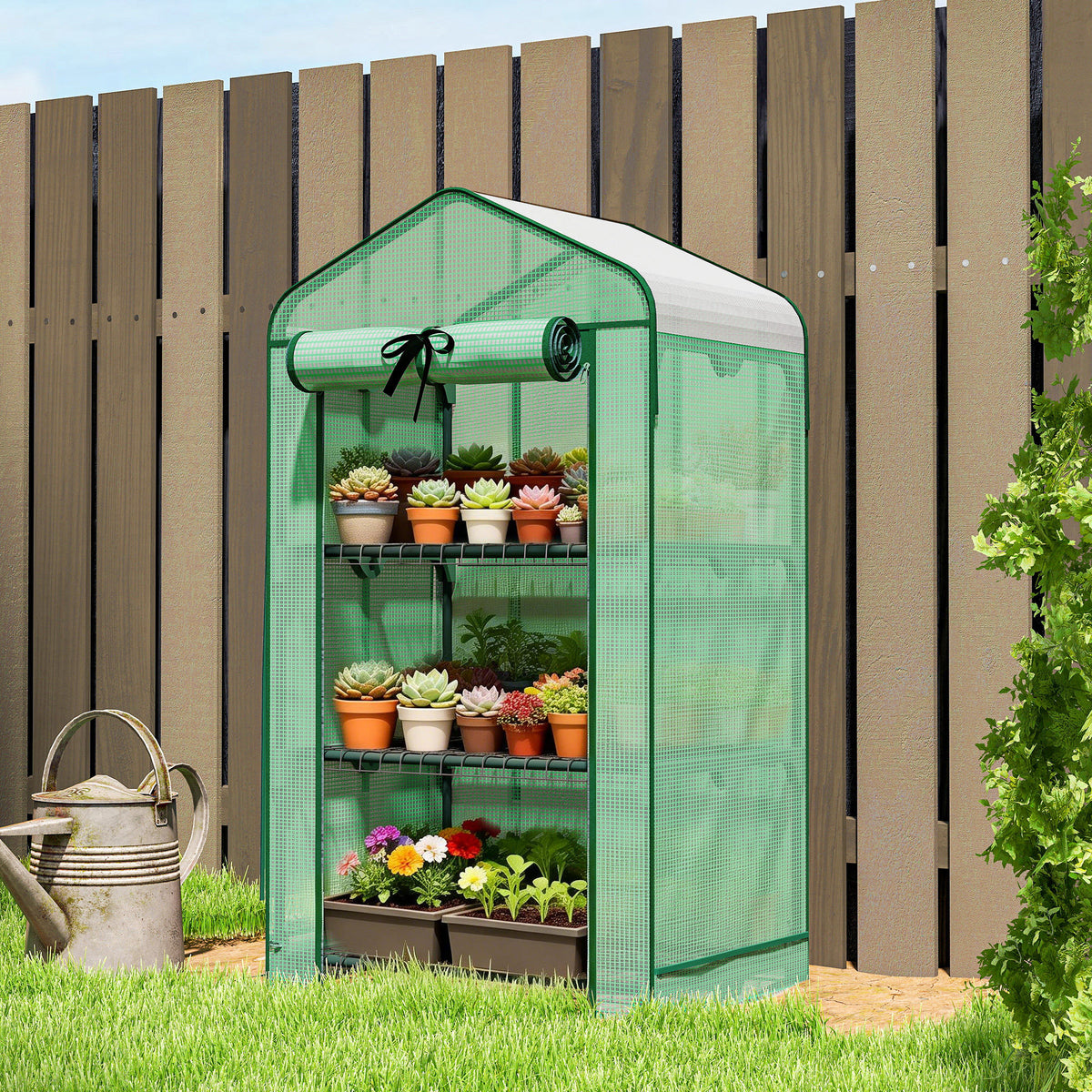 27.6" x 19.7" Mini Greenhouse with Roll-Up Zipper Door