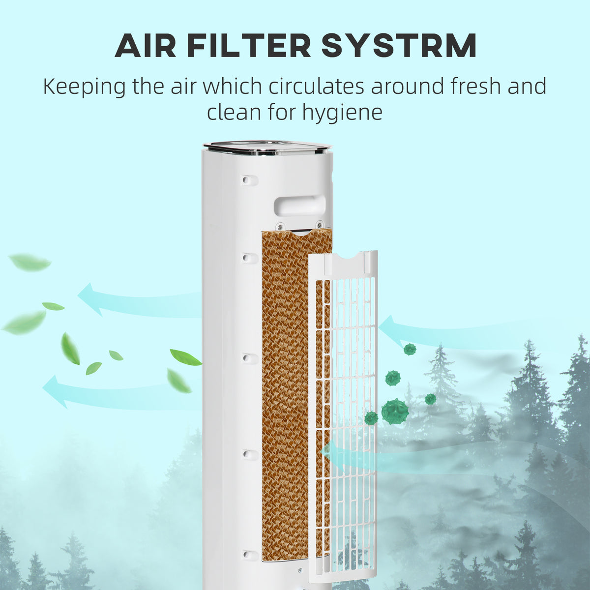 42" 3-In-1 Evaporative Air Cooler With Humidifier