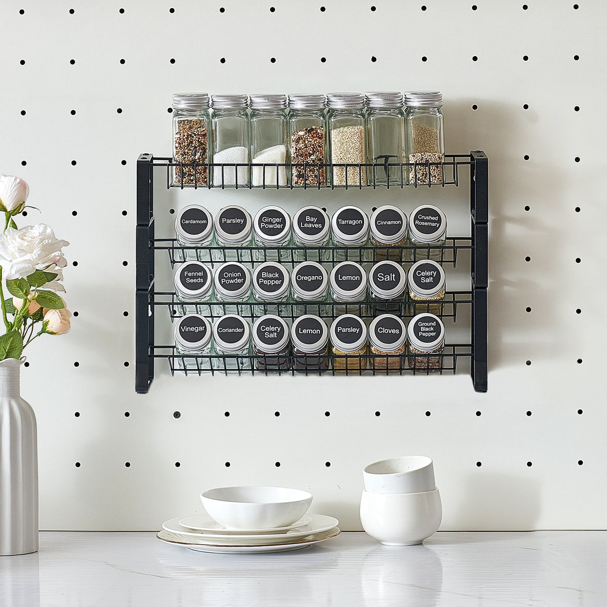 Spice Rack Organizer For Cabinet Kitchen Countertop Seasoning