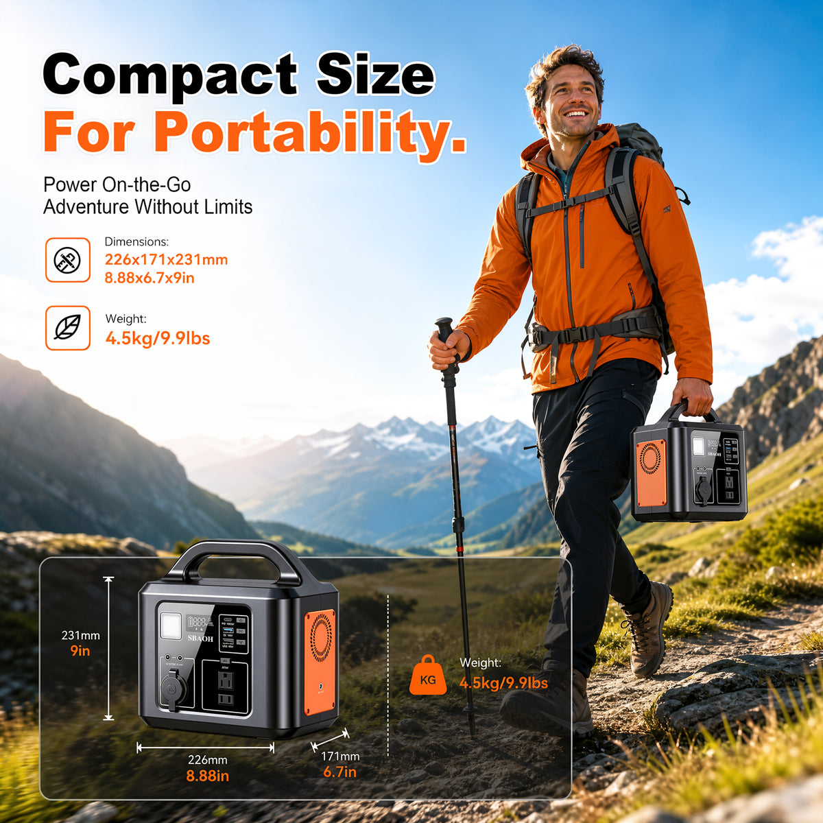 600W Solar Generator Power Station 538.7Wh