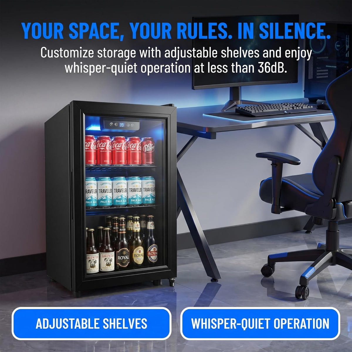 1.8 Cu Ft Glass Door Beverage Cooler with Digital Control