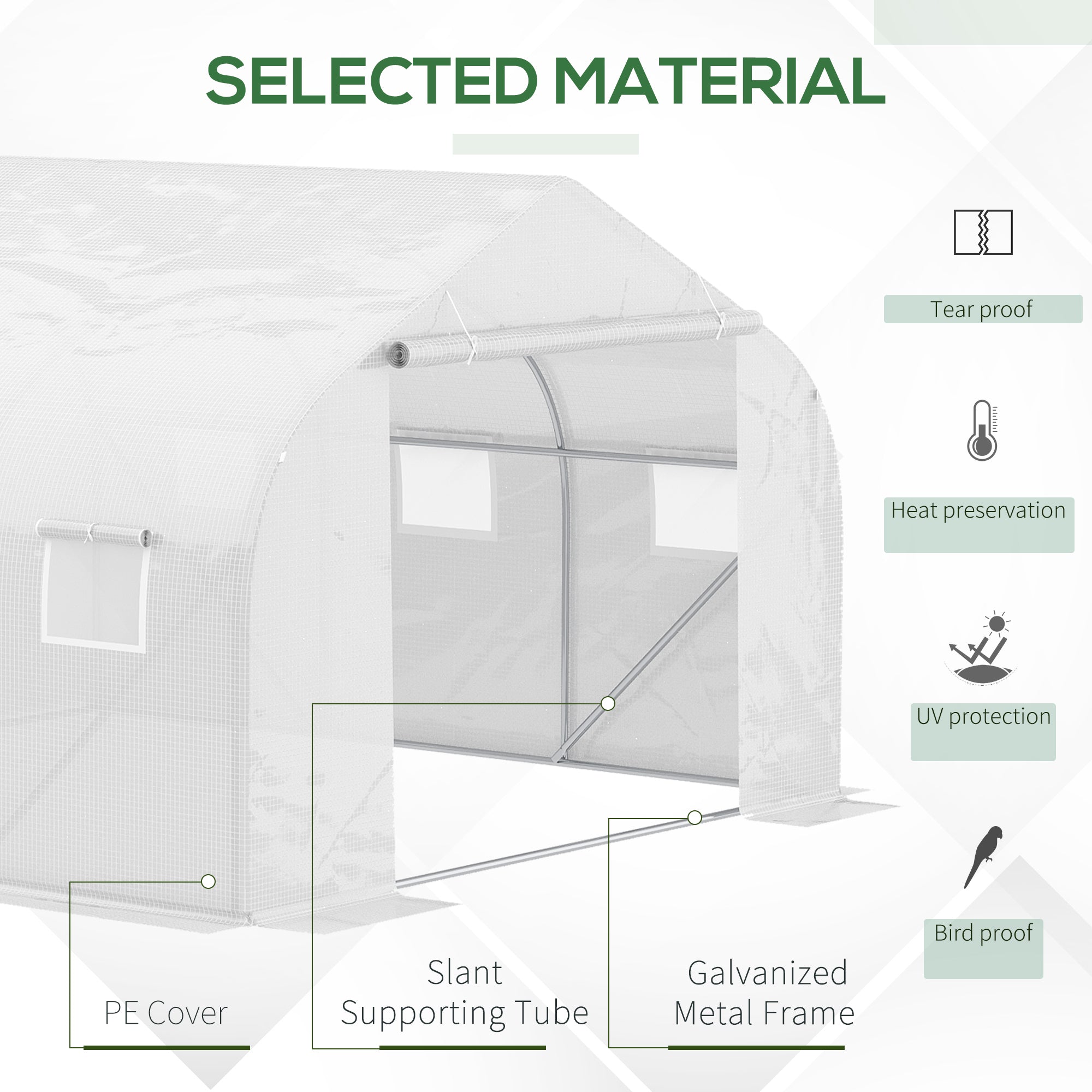 11.5x10x6.5 Walk-in Greenhouse with Roll-up Windows