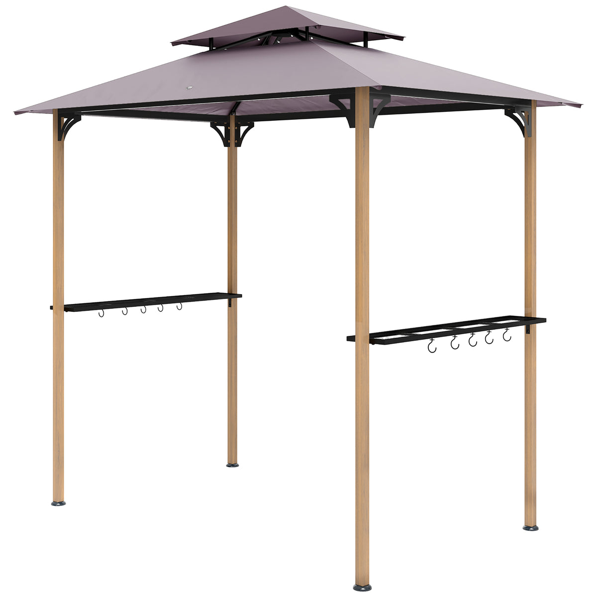 8x5 Double Tiered Grill Gazebo with Side Shelves