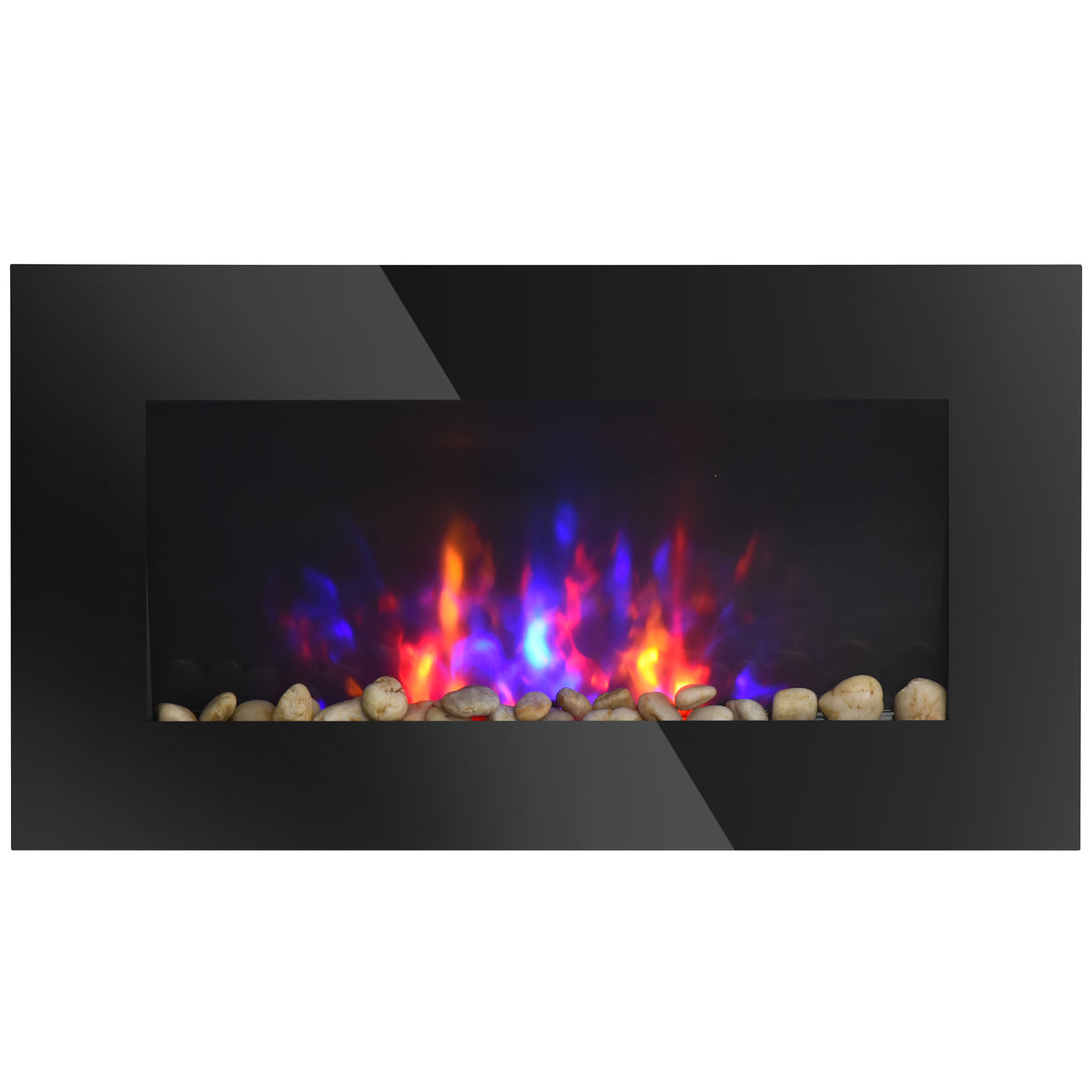 28.5" 1450W Electric Wall-Mounted Fireplace with Flame Effect