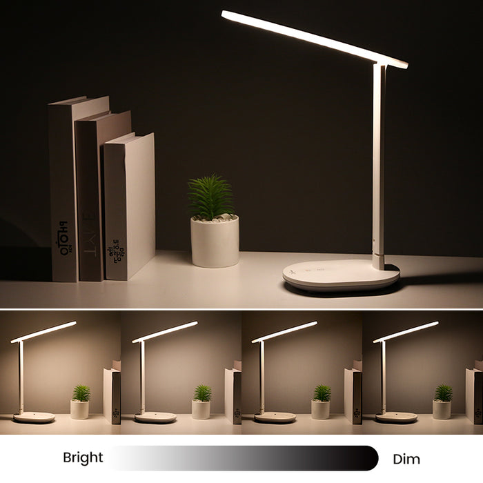 LED Desk Lamp with Wireless Charging & Clock Display