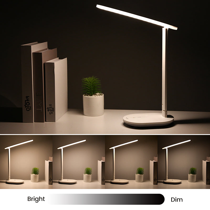 LED Desk Lamp with Wireless Charging & Clock Display